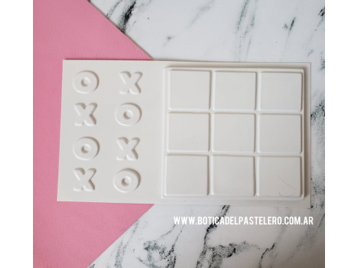 MOLDE PLACA ACETATO - JUEGO TA TE TI - TABLERO 15 X 15 CM - FICHAS 2.5 X 2.5CM