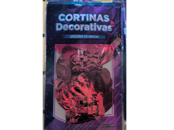 Cortina metalizada roja corazones