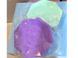 Plato hexagonal plastico x 12 unidades