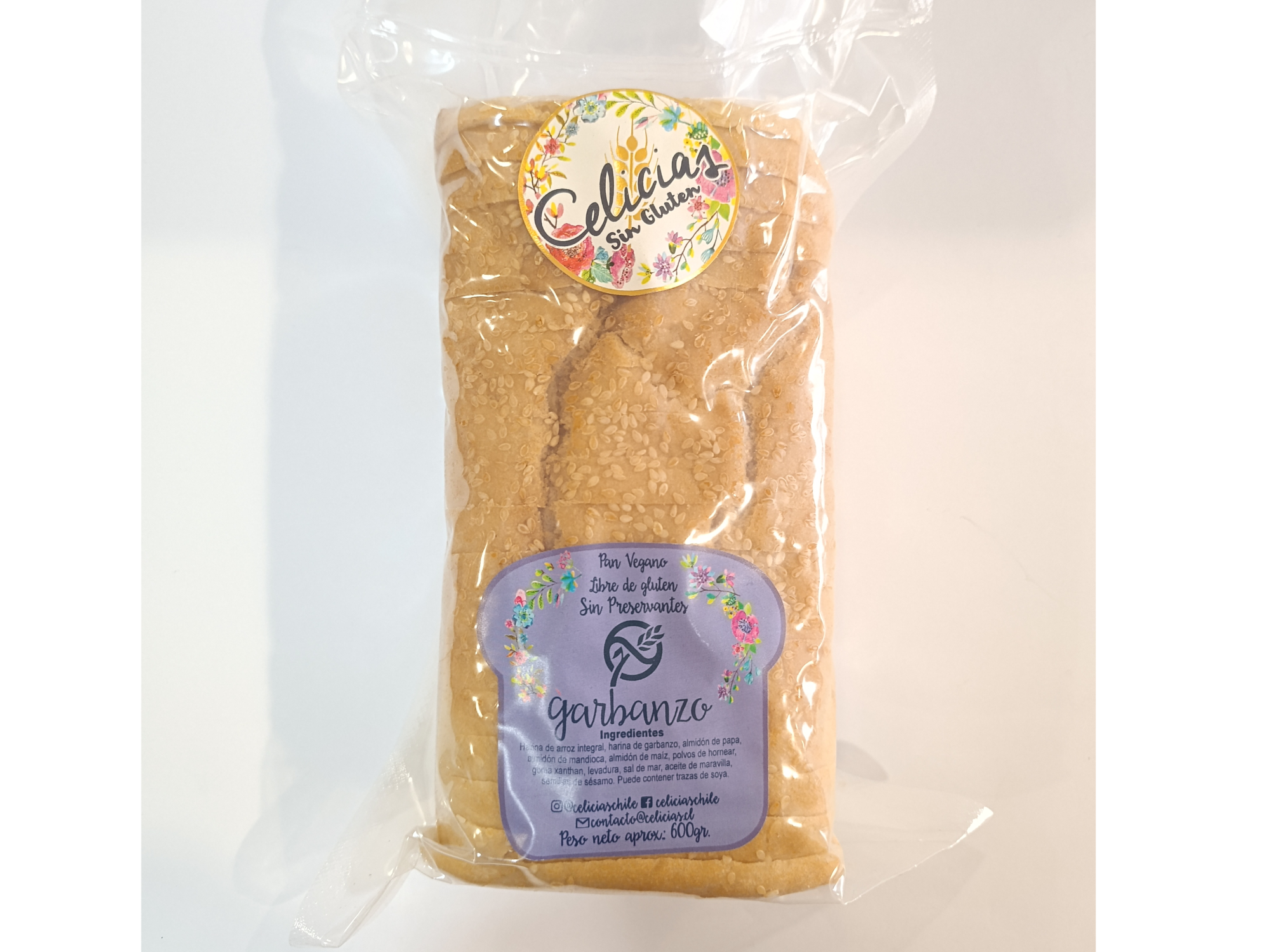 Pan sin gluten garbanzo 600g