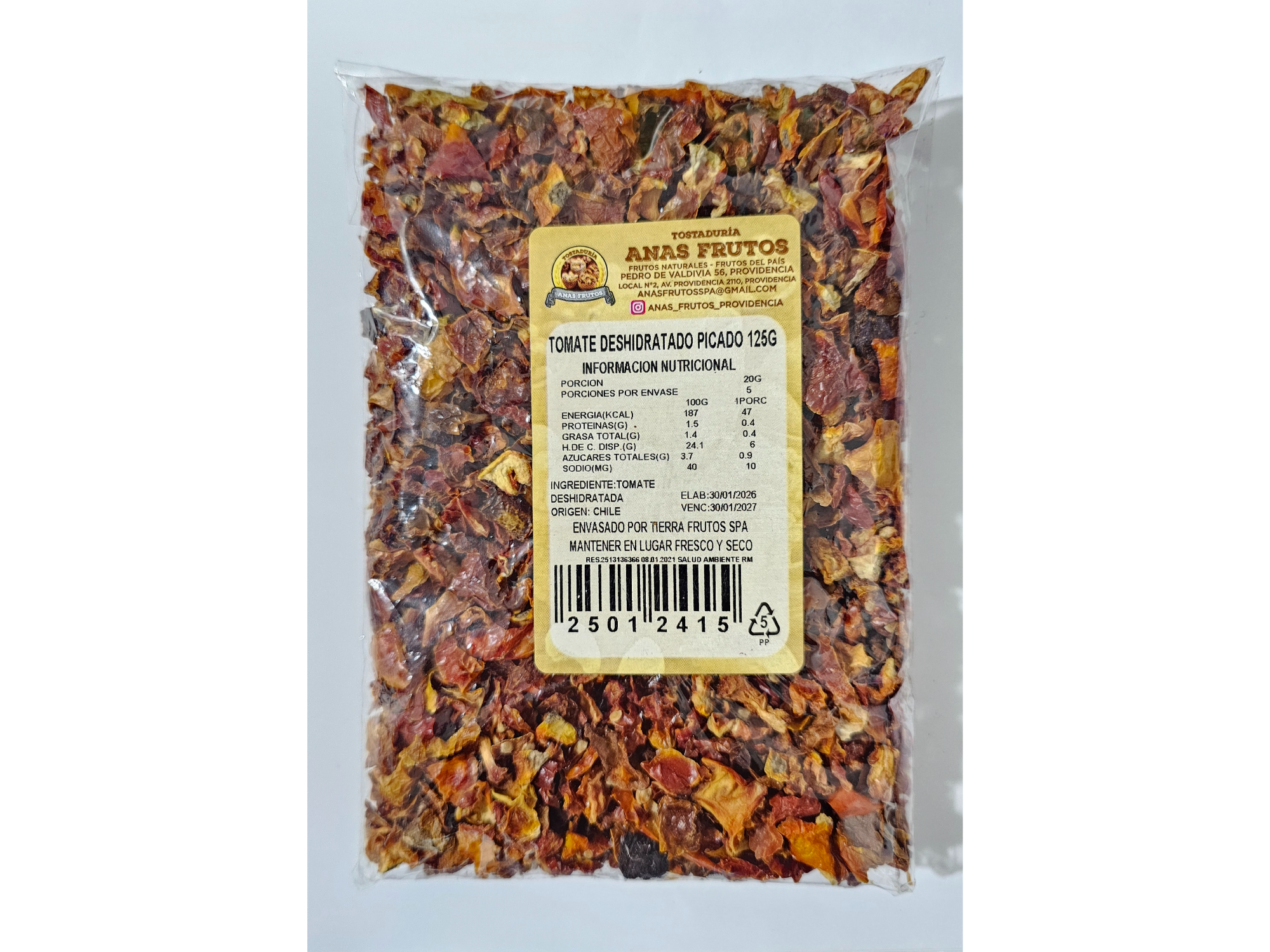 Tomate deshidratado - 125 gr