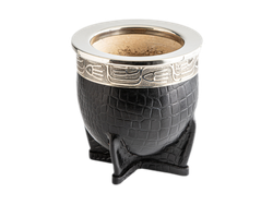 Mate imperial virola lisa y cuero crocco