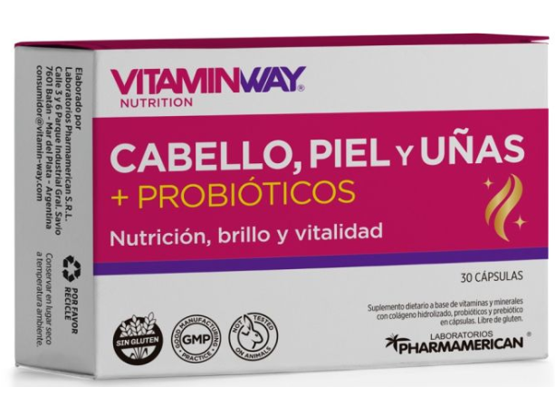 Cabello, Piel y Uñas +Probioticos 30Capsulas