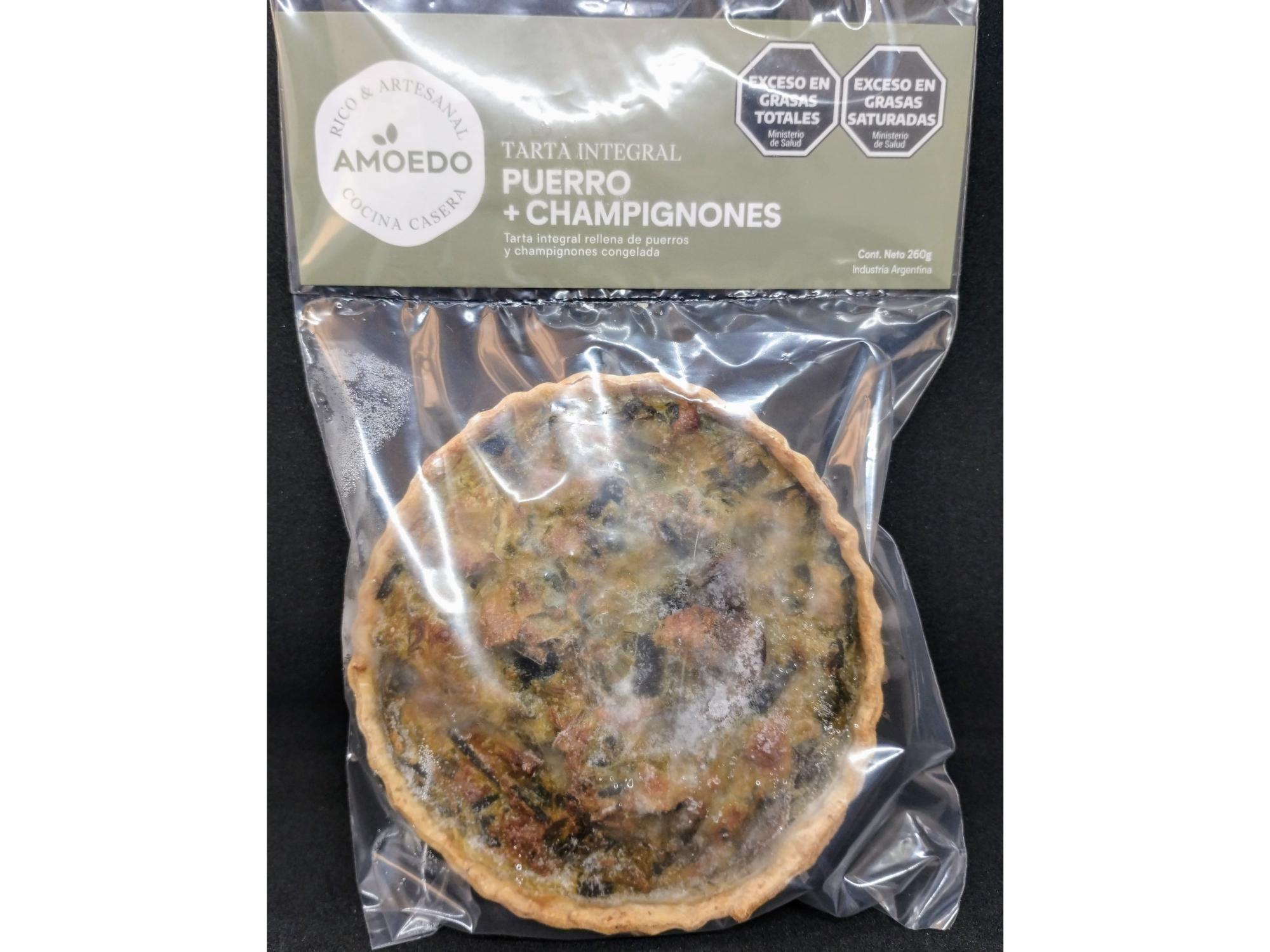 Tarta puerro y champiñones