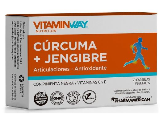 Curcuma + Jengibre 30 Capsulas