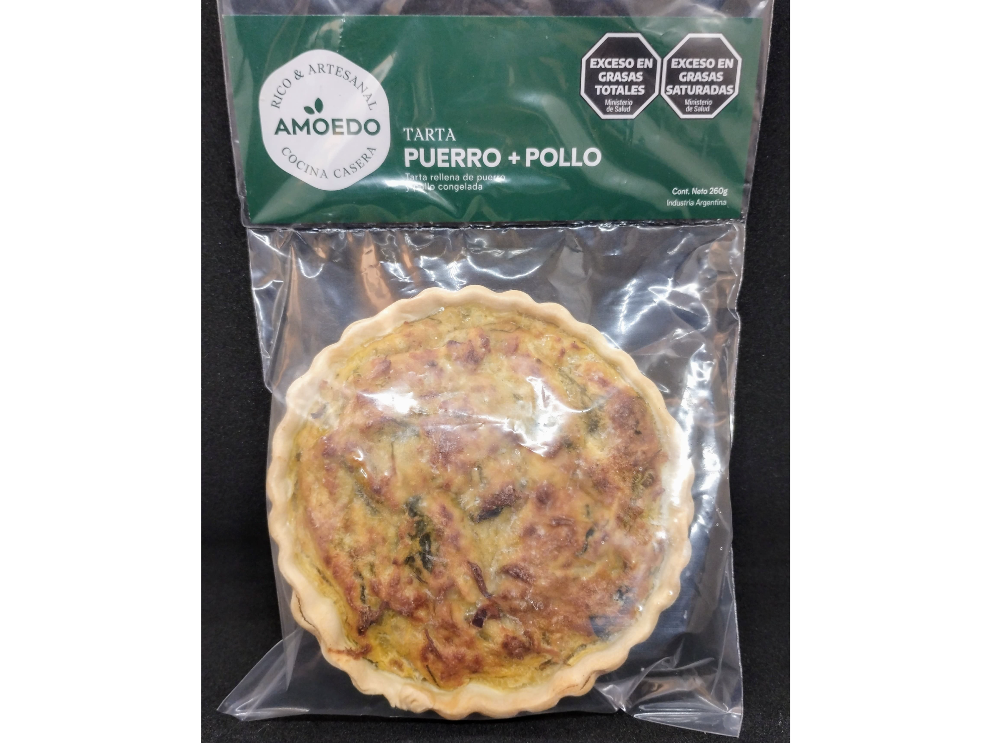 Tarta de pollo y puerro