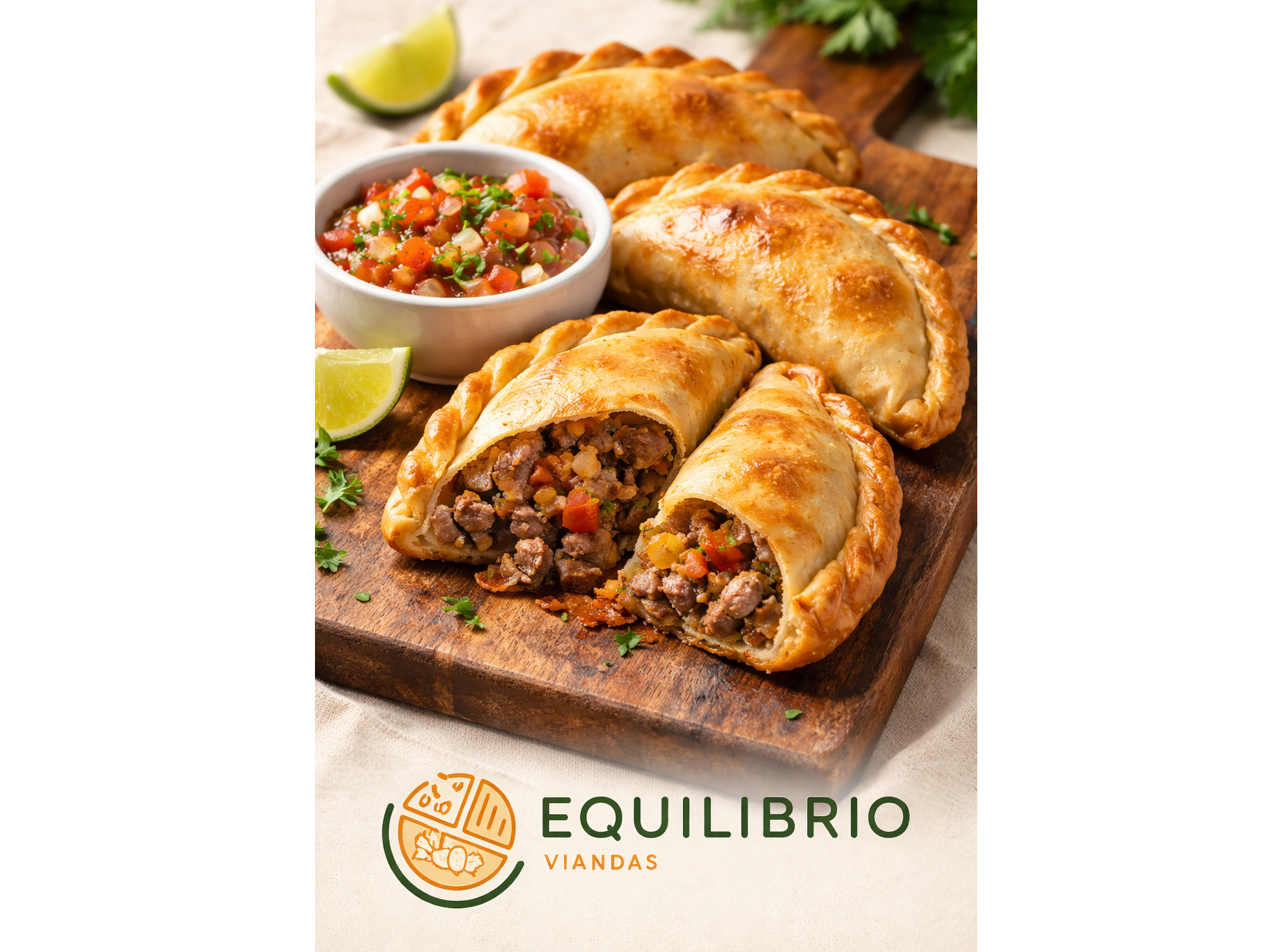 EMPANADAS DE CARNE (4 U) + salsa criolla