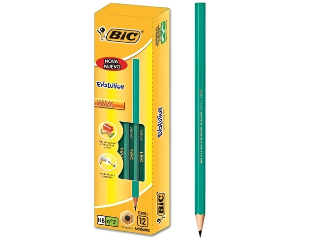 LAPIZ NEGRO BIC EVOLUCION  12 U