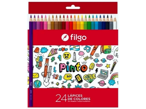 LAPICES DE COLOR LARGO FILGO PINTO x 24u
