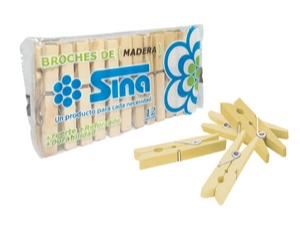BROCHES SINA  12 U MADERA