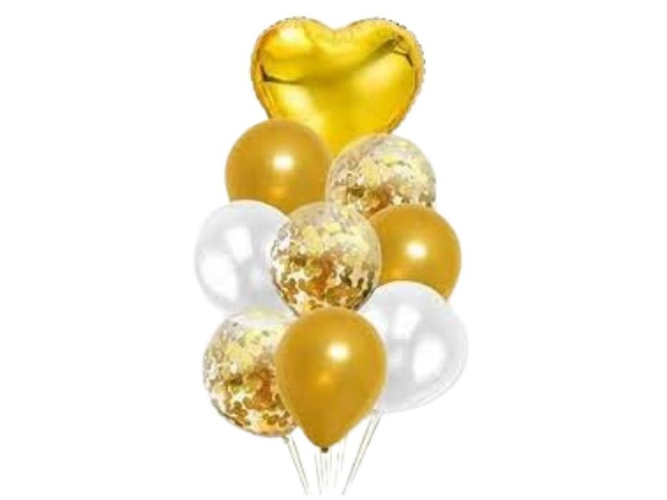 Set de Globos Dorados Corazón