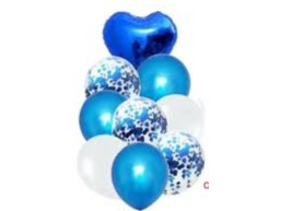 Set de Globos Azúl Corazón