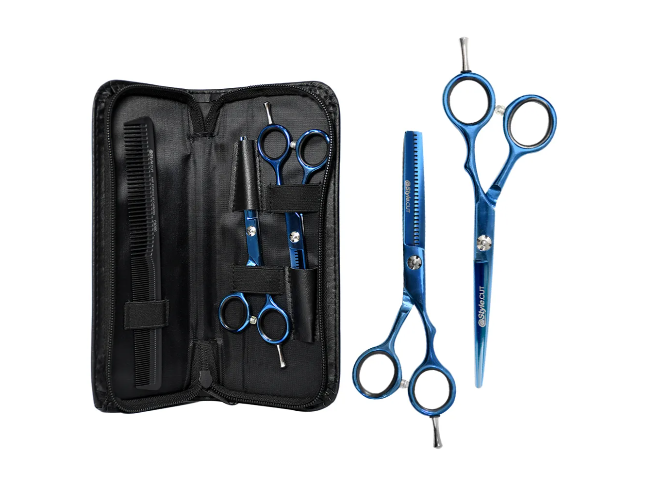@STYLECUT KIT TIJERA CORTE+PULIR AZUL