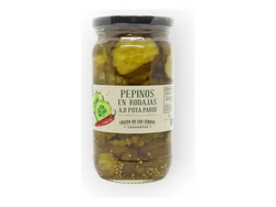 Pepinos en rodajas con ají puta parió