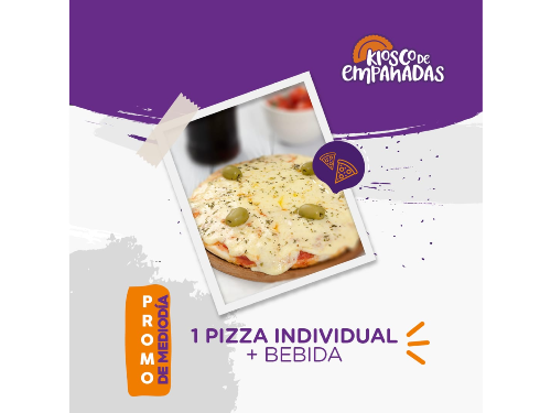 MEDIODIA : 1 Muzza  Individual + Bebida 220 ml.