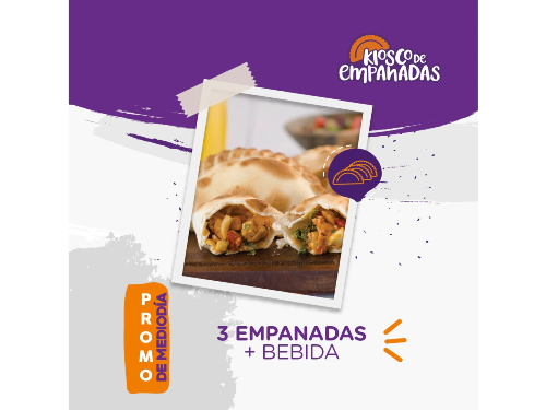 MEDIODIA :: 3 Empanadas + Bebida 220 ml