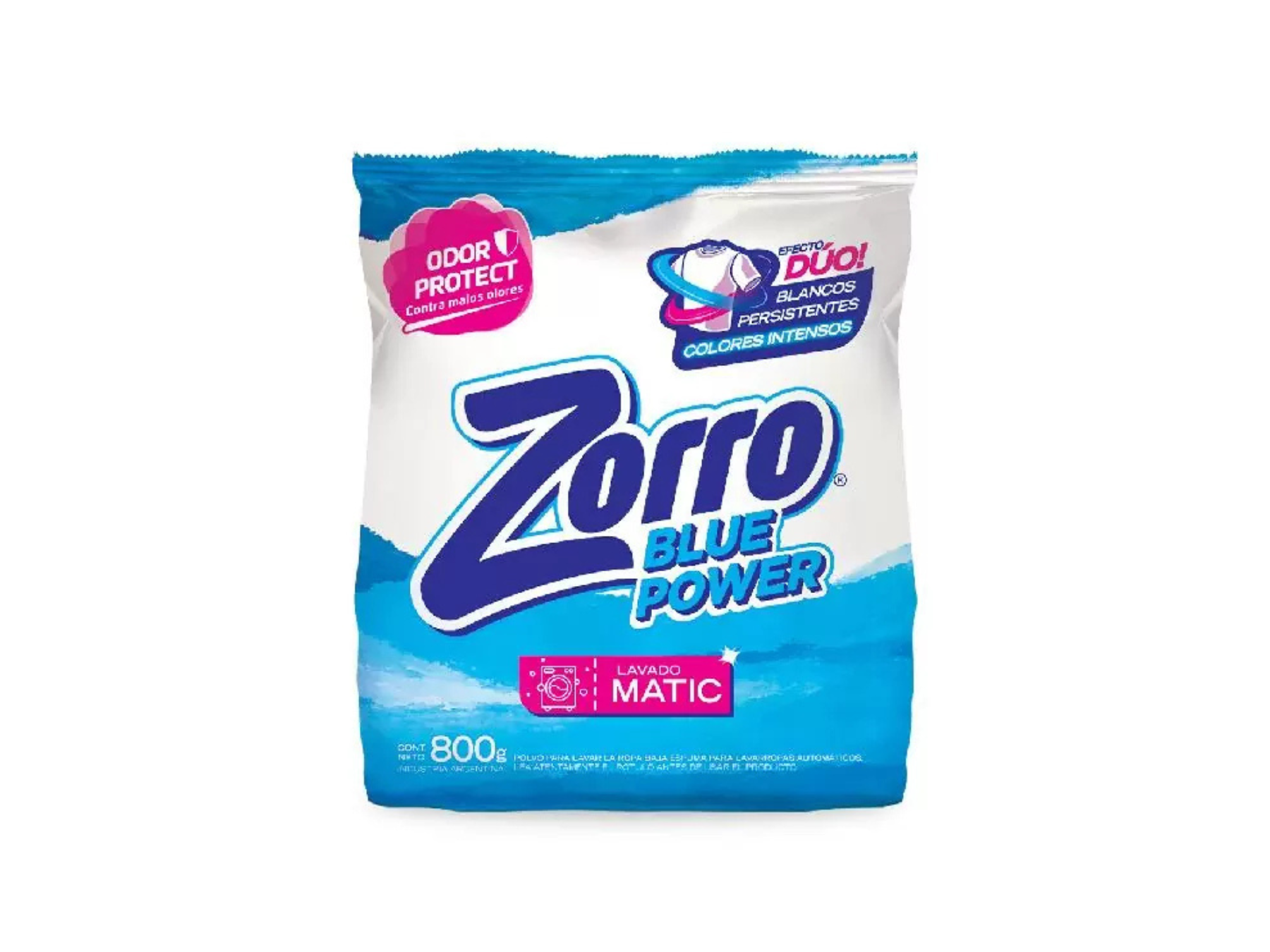 Jabón en Polvo Matic ZORRO Blue Power 800 grs