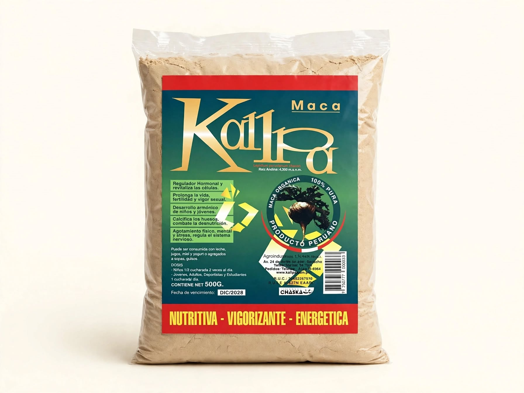 Maca Kallpa blanca x 500 gr