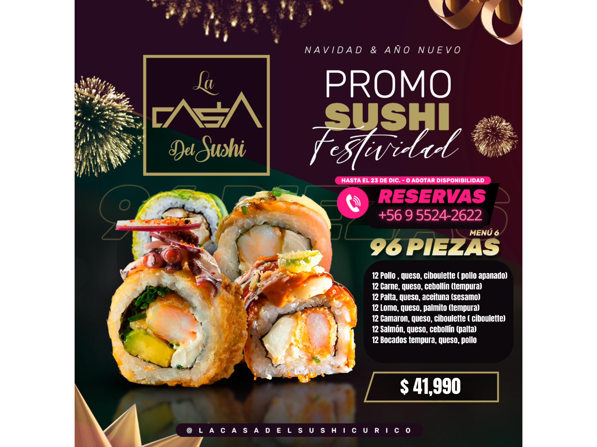 MENU 6 (96 PIEZAS) EVENTOS FIESTAS SUPER VARIEDADES PREMIUM