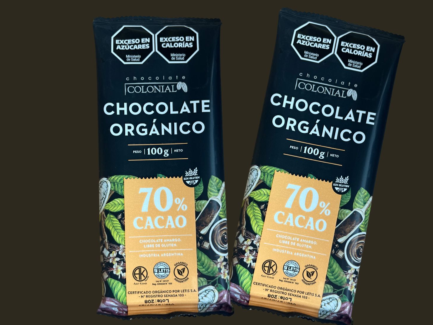BARRA DE CHOCOLATE ORGANICO 70%