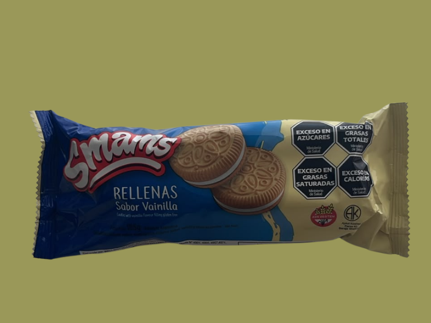 GALLETAS RELLENAS sabor vainilla smams