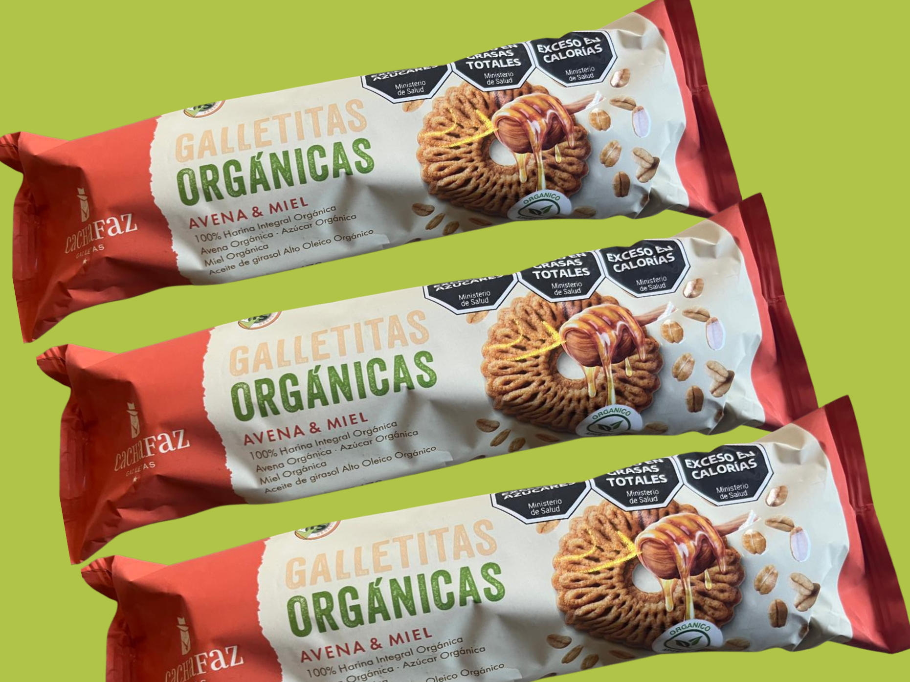 GALLETAS ORGANICAS avena y miel cachafaz