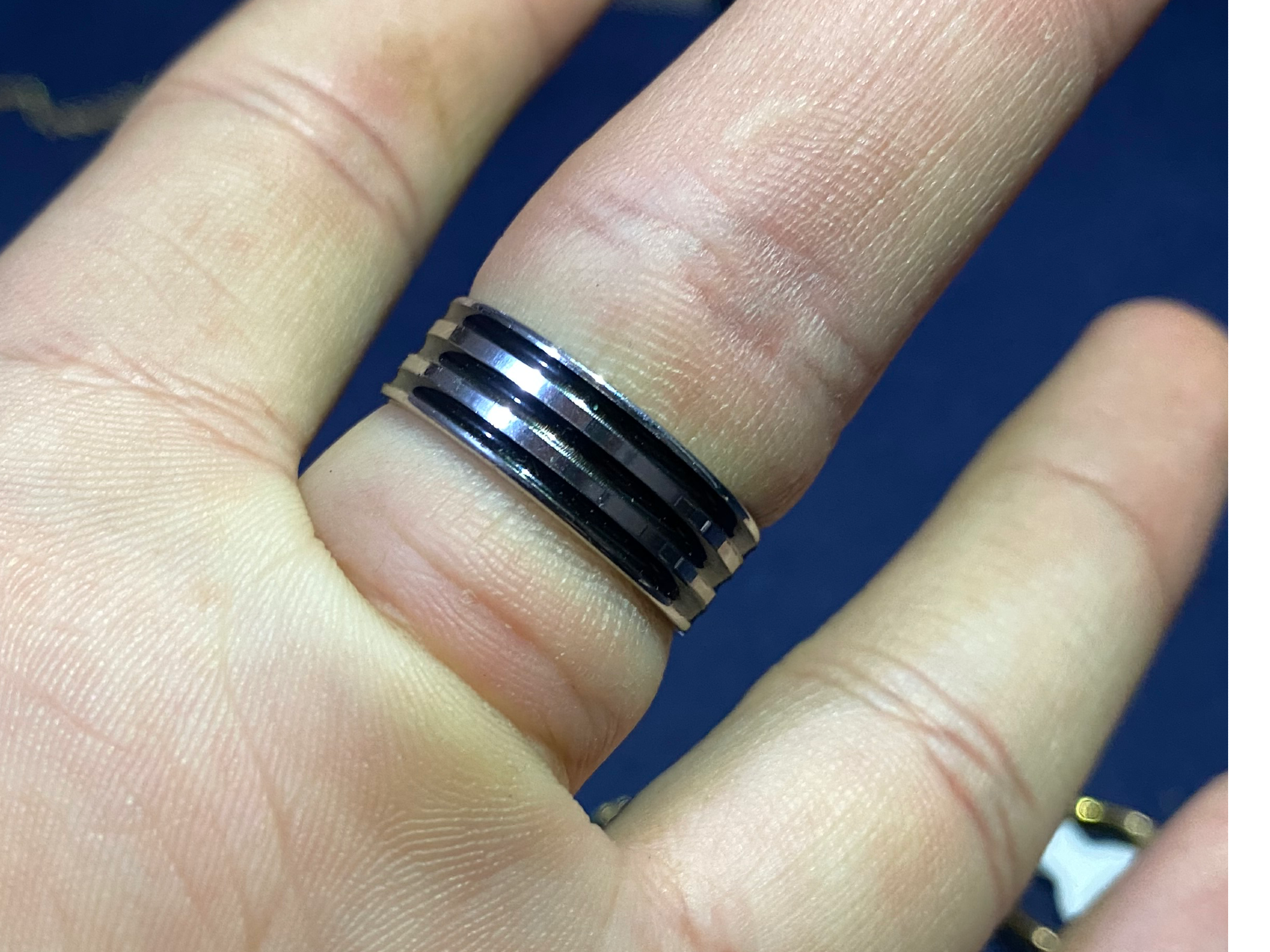 Anillo acero 3 líneas