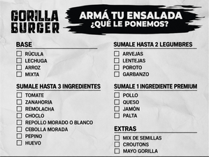 ENSALADAS de Gorilla Burger