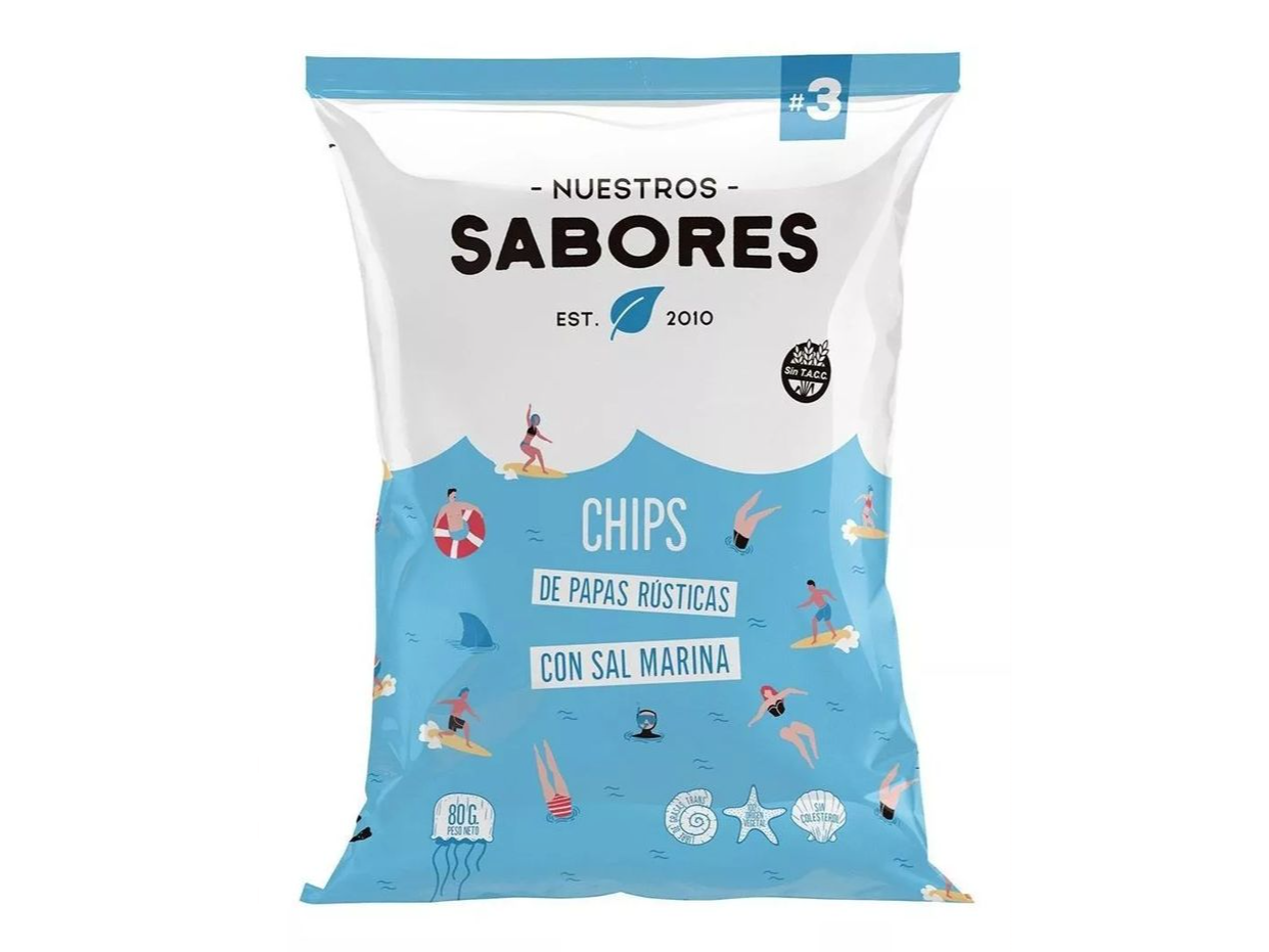 Chips de papas rusticas con sal marina
