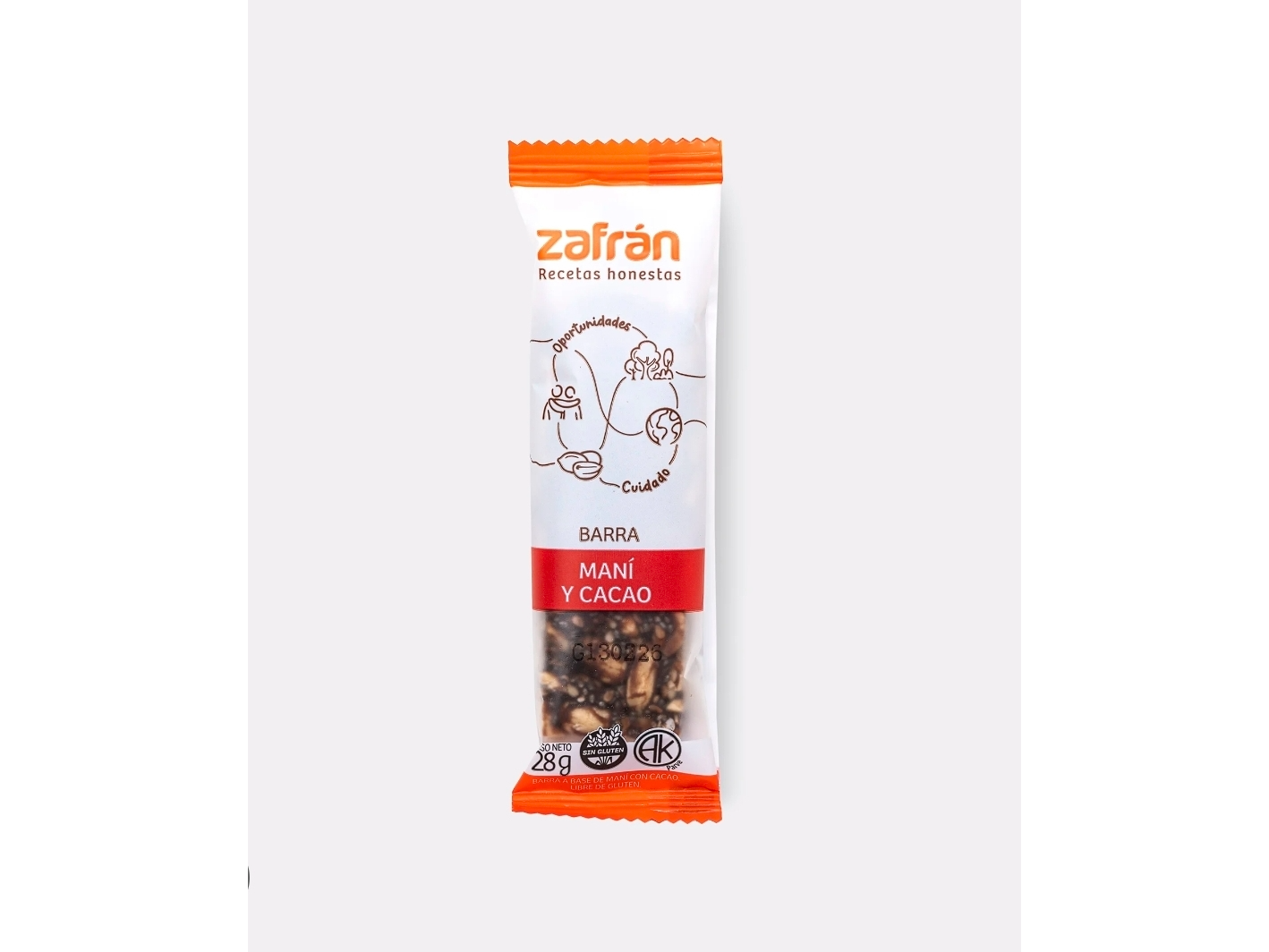 Barrita de cereal zafran Mani y cacao