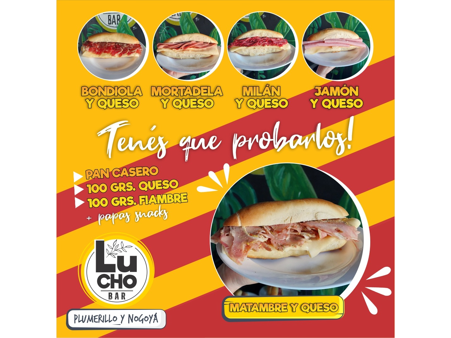 SANGUCHAZO 200 grs de fiambres