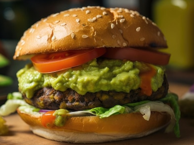 Burger guacamole