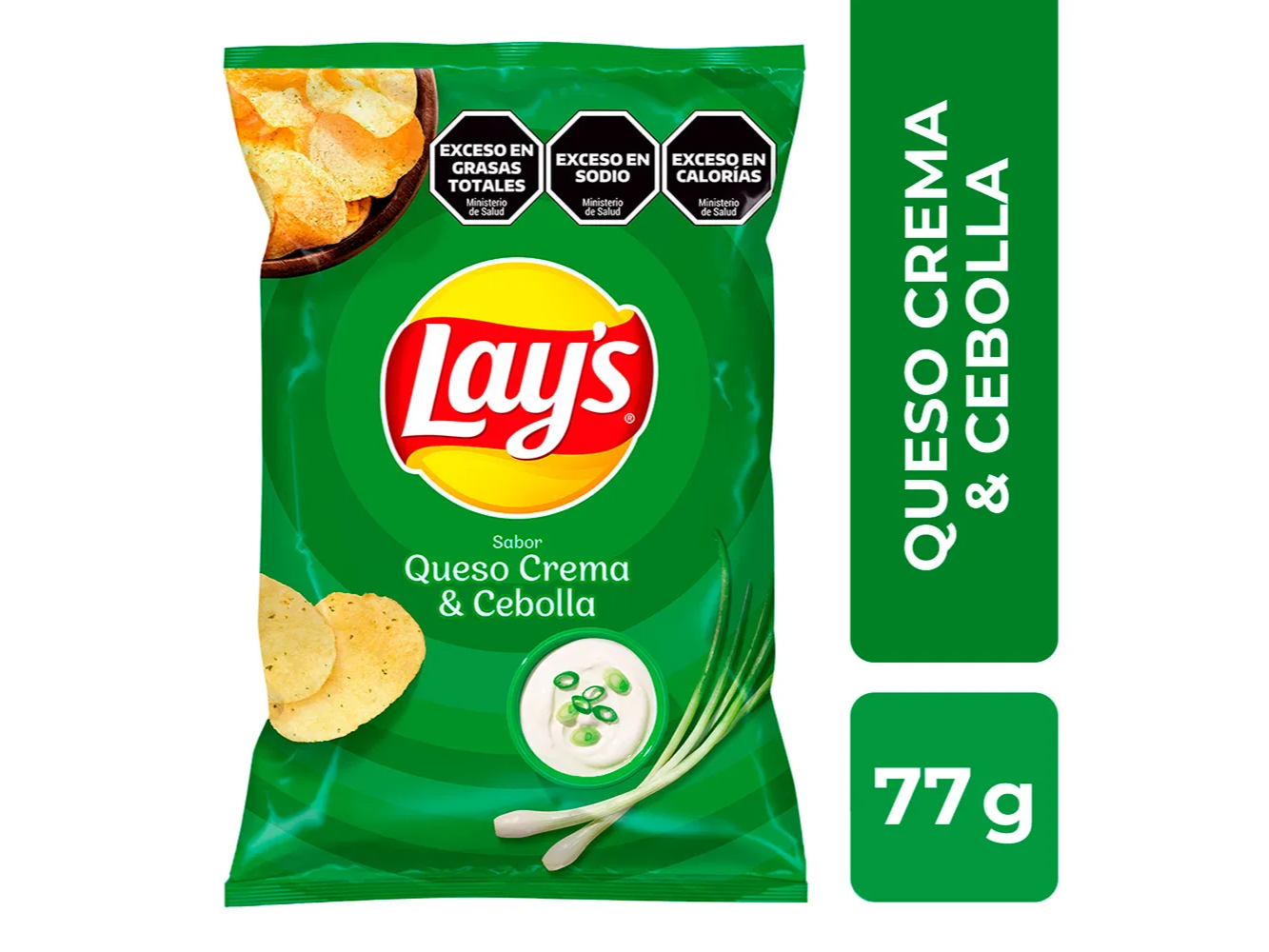 LAYS QUESO CREMA Y CEBOLLA 77G