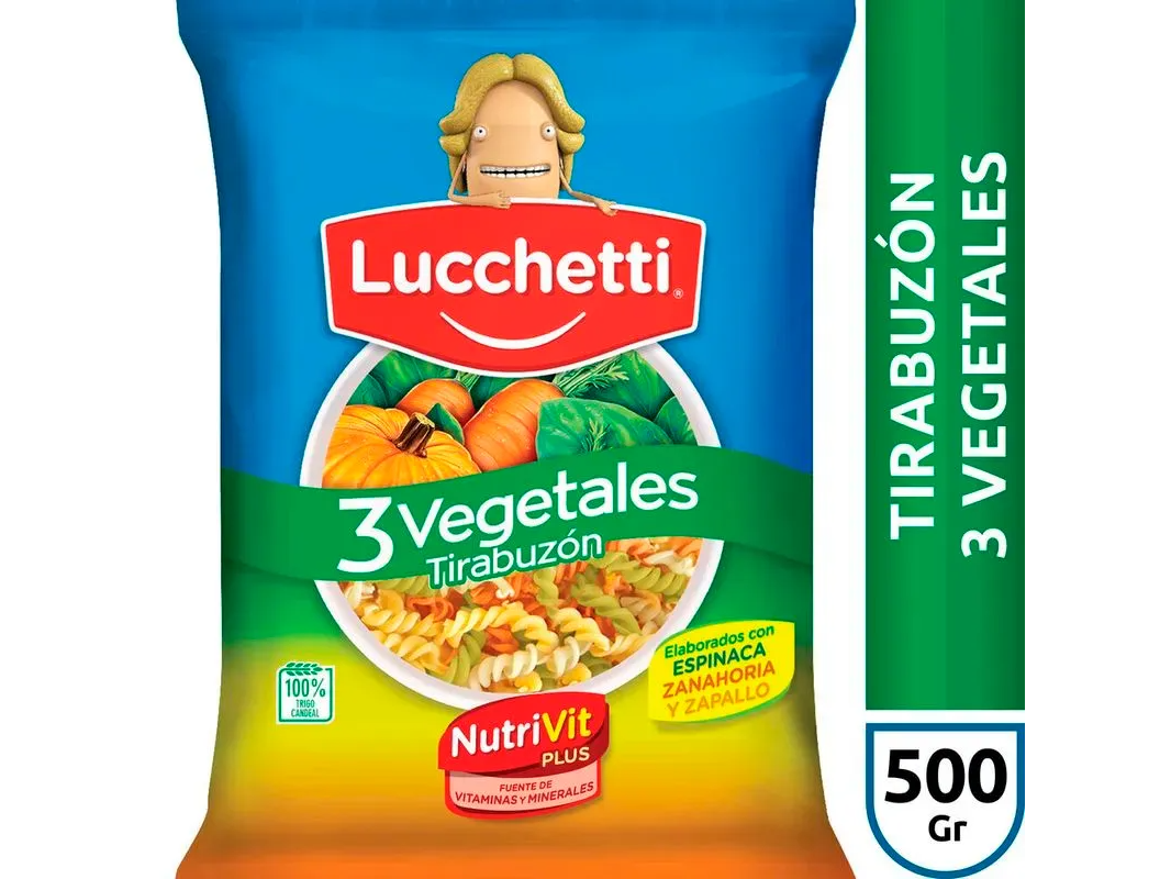 FIDEOS LUCCHETTI TIRABUZON VEGETALES