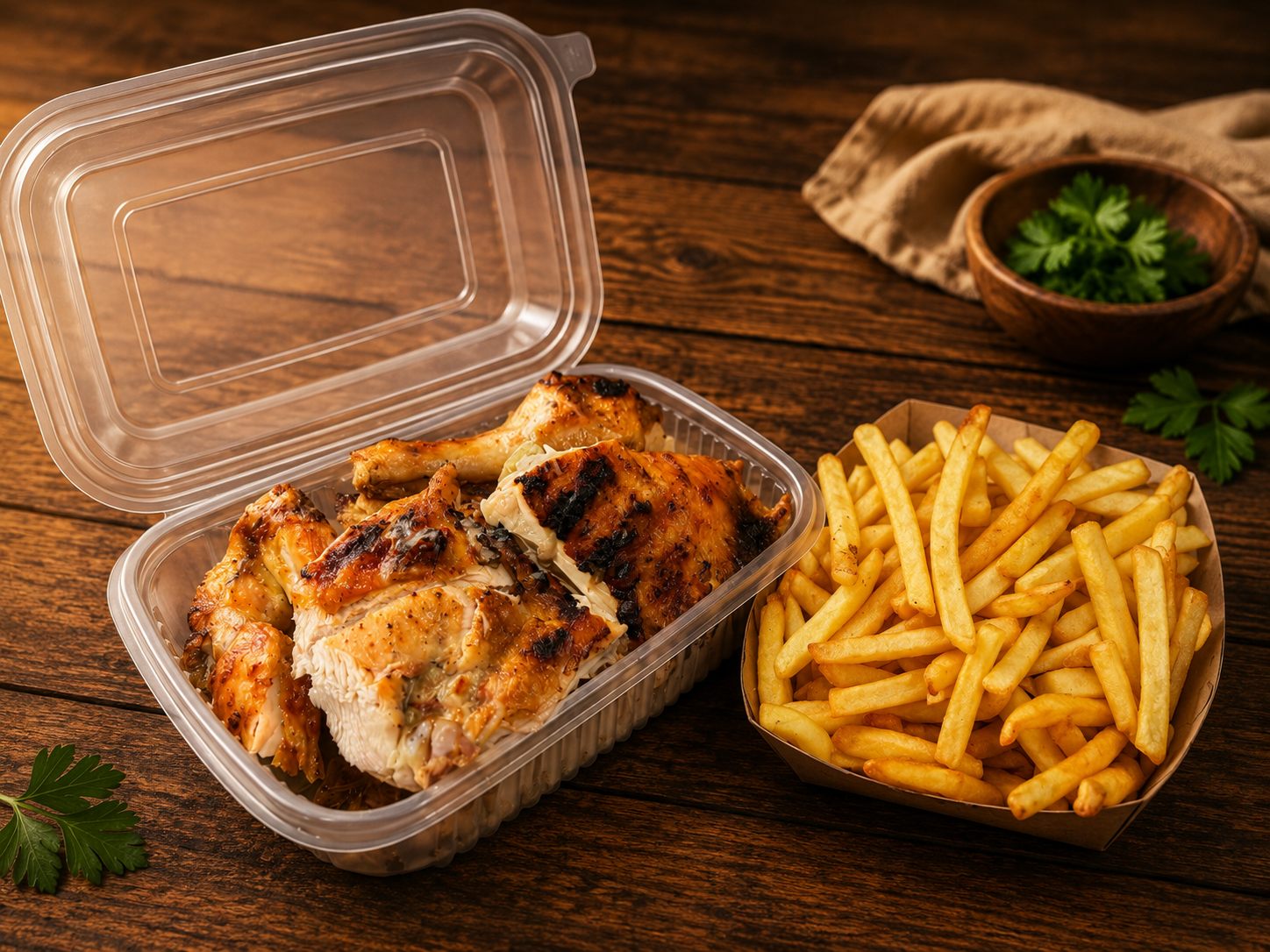 POLLO CON FRITAS GRANDES