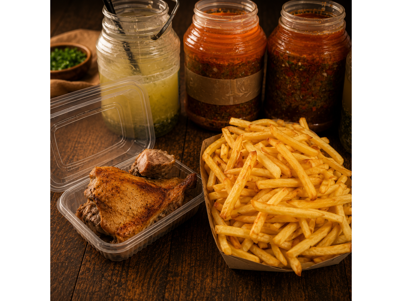 1/2 POLLO CON FRITAS XL