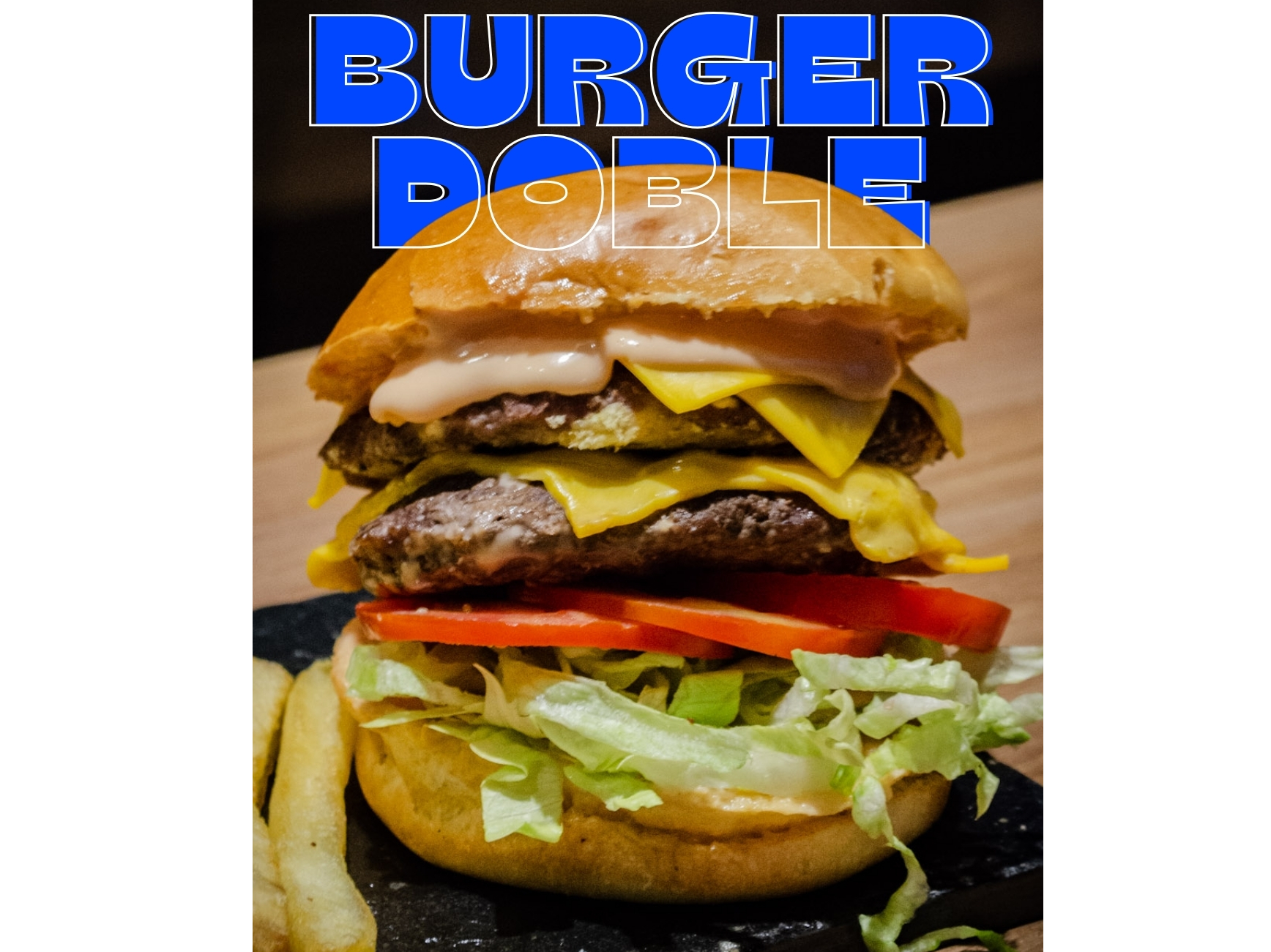 2 Burgers Dobles + papas
