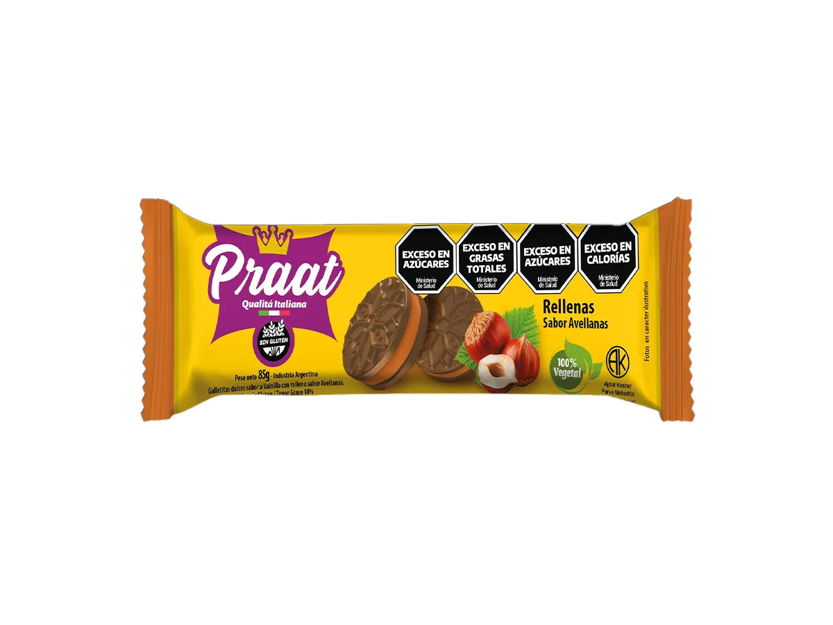 Galletas rellenas sin tacc PRAAT 85 GR