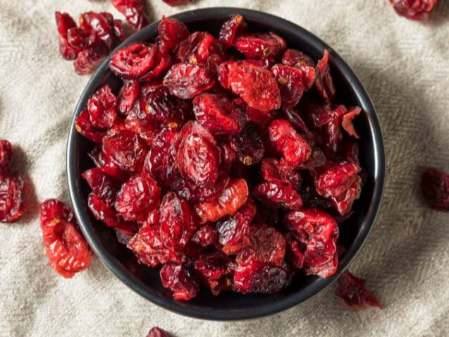 Arandanos rojos en rebanadas