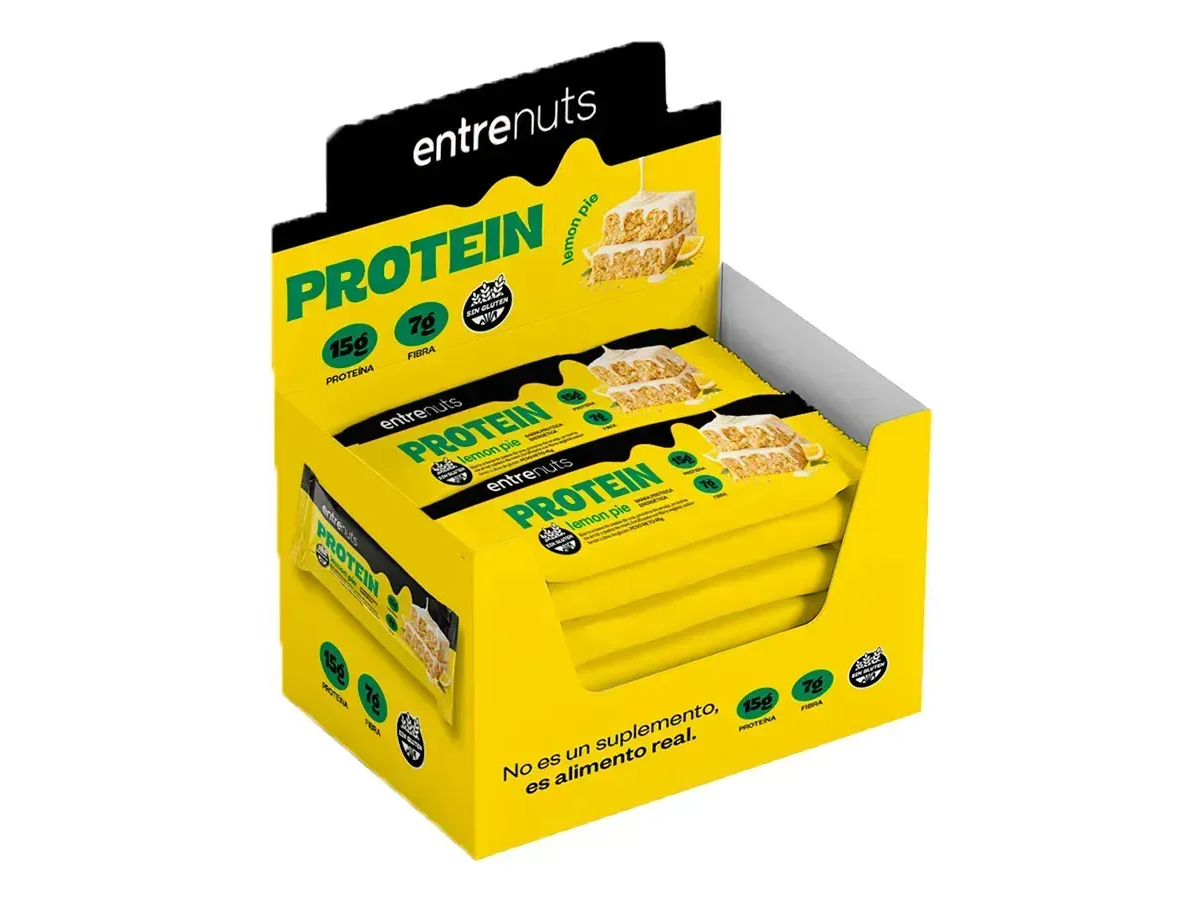 Barritas ENTRENUTS sabor LEMON PAI 15 gr de PROTEINA