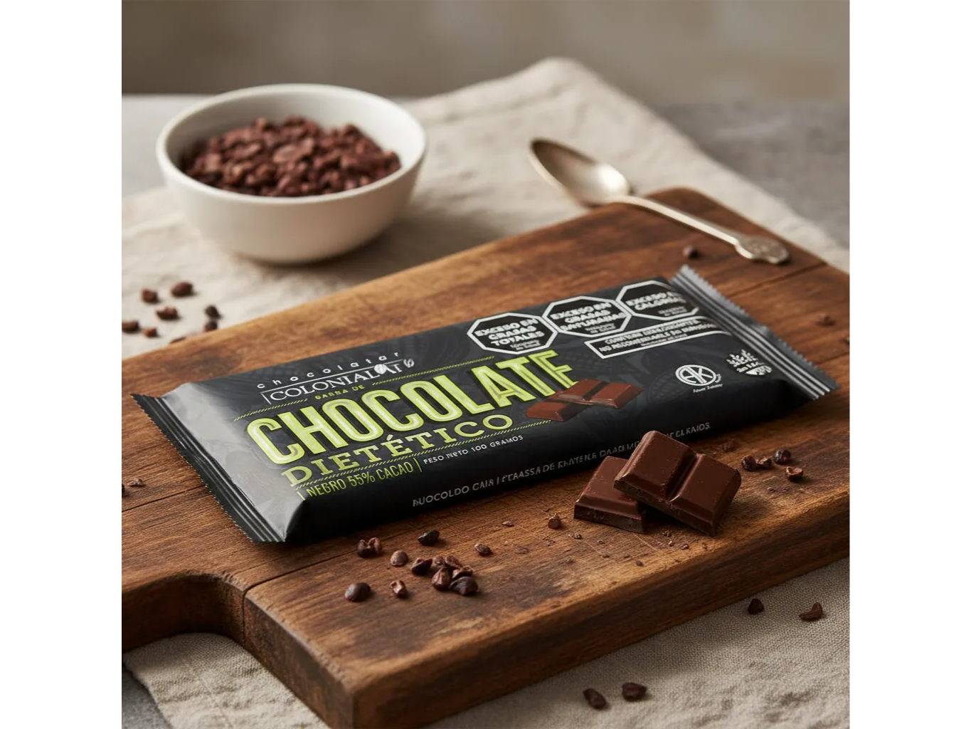 Chocolate COLONIAL al 55% en BARRA  100 gr