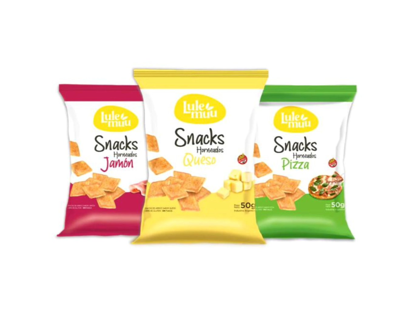 Snacks horneados sin tacc 50 gr (3 sabores) LULEMUU