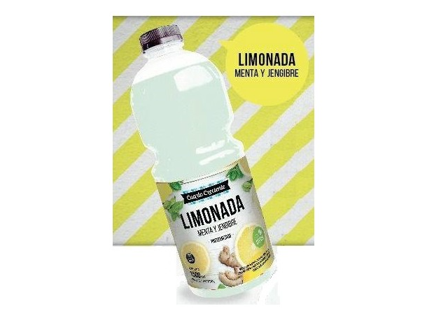 Limonada  con jenjibre y menta CUARTO CRECIENTE 1.5 LTS  sin azucar, con stevia