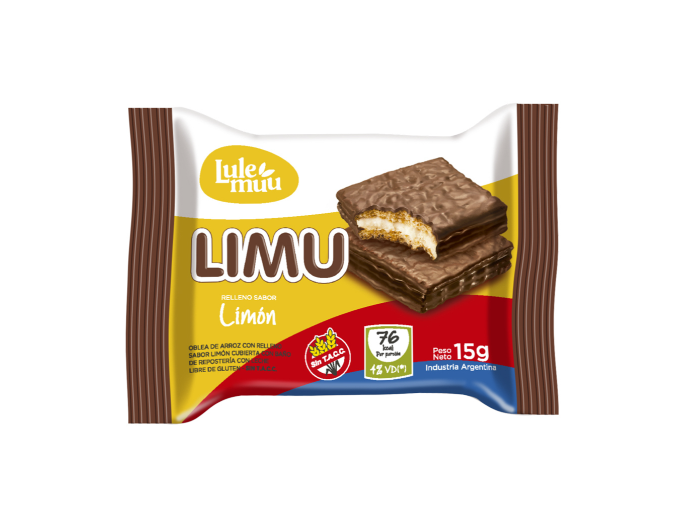 Obleas LIMU sin TACC 15  gr rellenas de LIMON