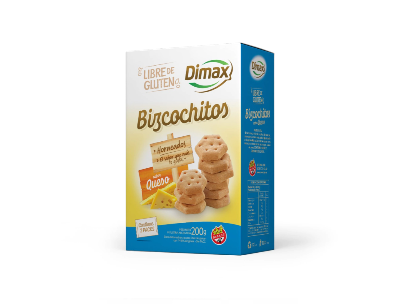 Biscochitos sabor queso sin tacc DIMAX 200 gr