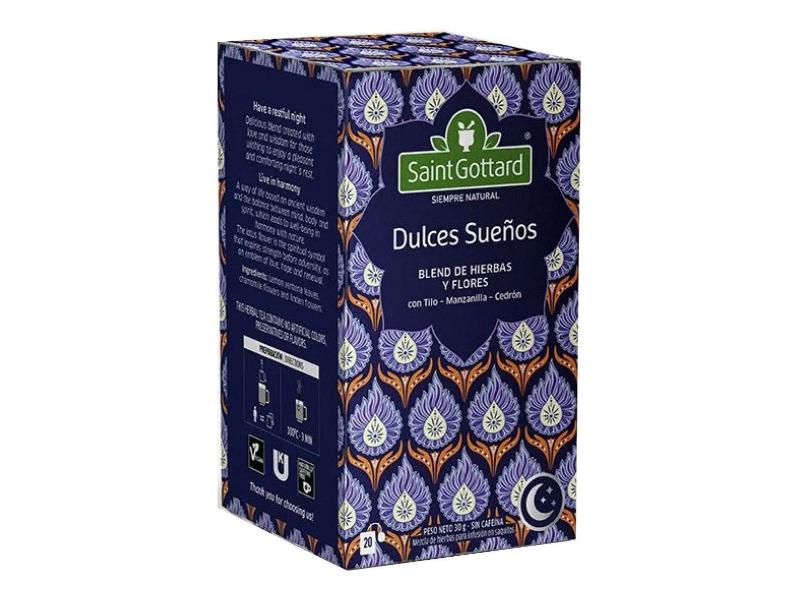 Te DULCE SUEÑOS SAINT GOTTARD (Tilo, Manzanilla; Cedron)