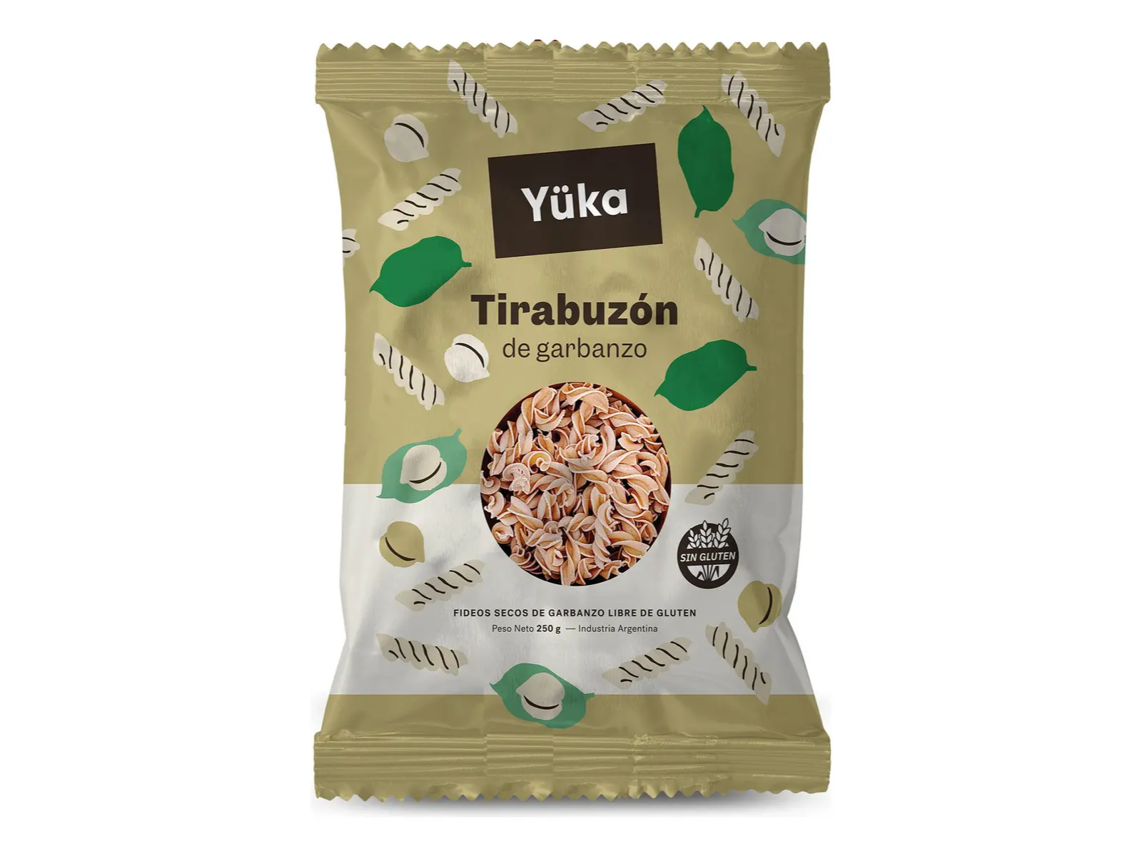 Fideos YUKA sin gluten 250 gr (tirabuzon) varios sabores