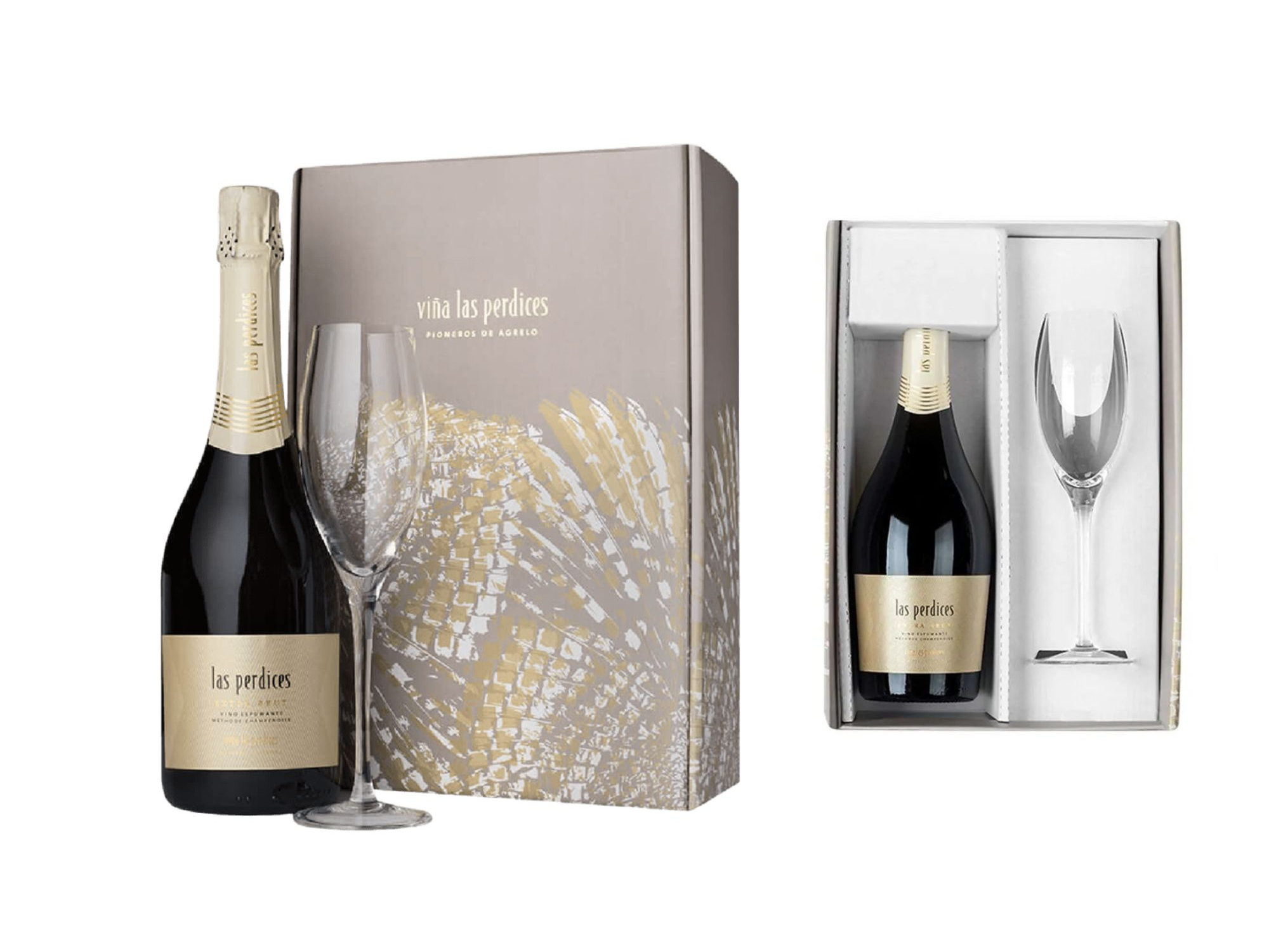 Las Perdices Extra Brut + Copa Cristal ESTUCHE