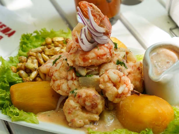 Ceviche con langostinos de La Chimbotana myMark