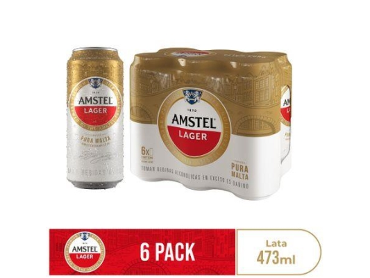 AMSTEL LAGER 473ML.